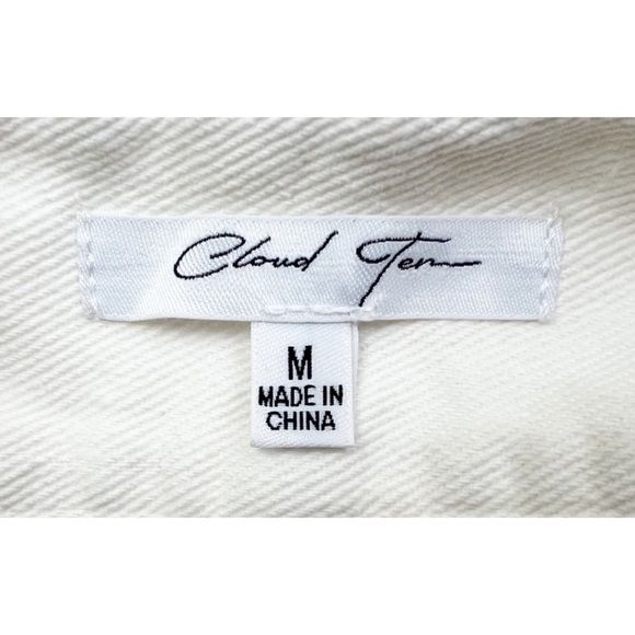 Cloud Ten Don’t Test Me High Waist Jean Shorts White Ripped Distressed Medium - Picture 6 of 7